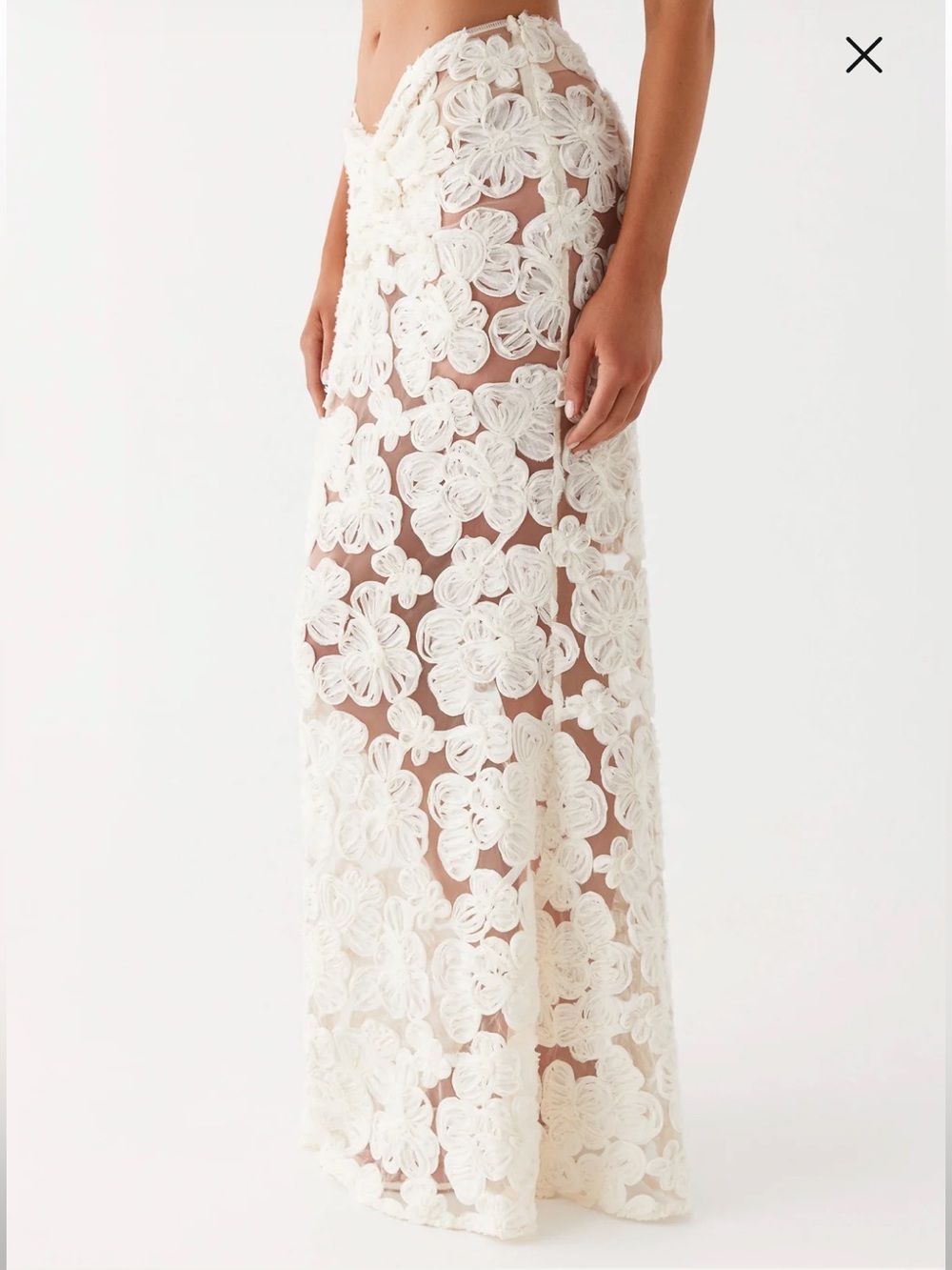 Peppermayo White Floral Lace Maxi Skirt - Picture 3 of 6